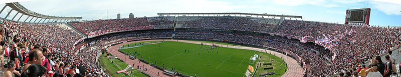 Panoramic view from inside the stadium. River Plate played Independiente in the Apertura 2004, Round 16. River Plate won 3–0