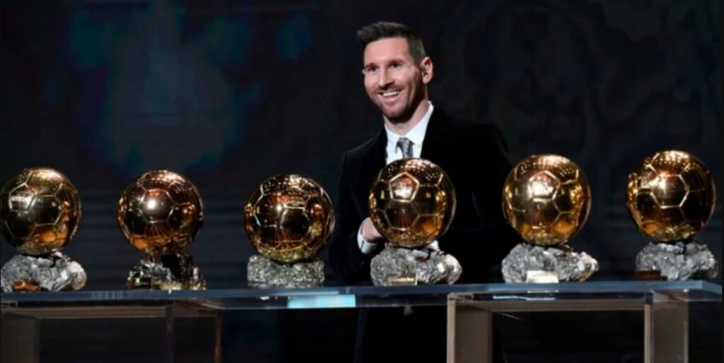 How many times was Lionel Messi nominated for Ballon d'Or? Football