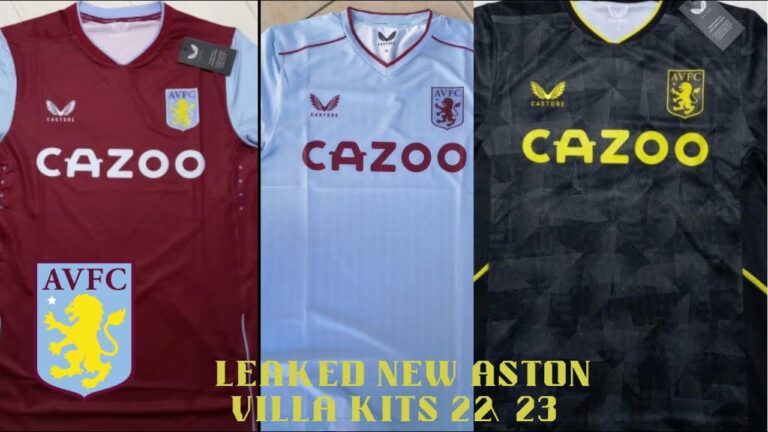 Aston Villa Kit 2023/24, Home, Away and Third Jersey by Castore