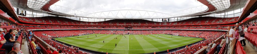 Panorama of Emirates Stadium.