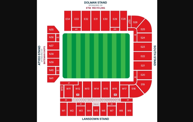 Ashton Gate Stadium Seating Plan