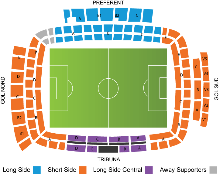 Estadi Montilivi Stadium Seating Plan