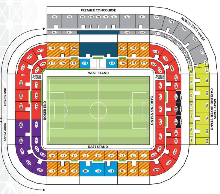 Stadium of Light Seating Plan