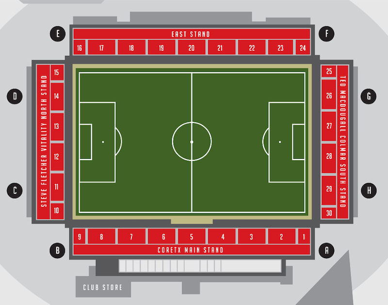 Dean Court Stadium Seating Plan