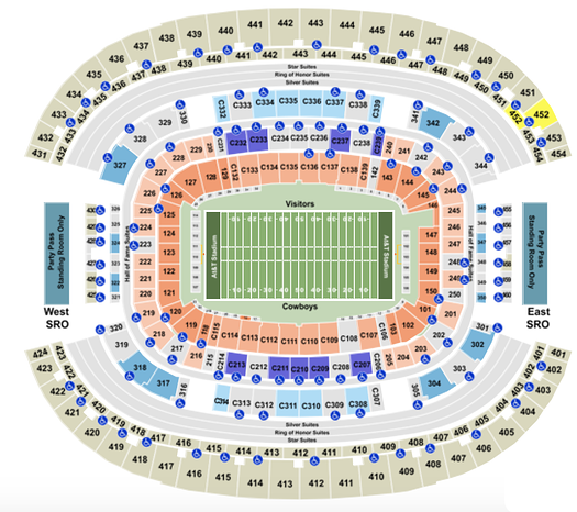 AT&T Stadium Seating Plan