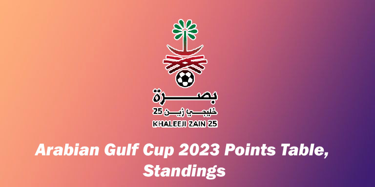 Arabian Gulf Cup 2023 Points Table, 25th Arabian Gulf Cup standings