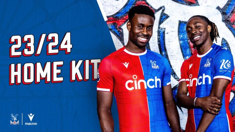 Crystal Palace 2023/24 Kit, Home, Away and Third Jersey by Macron