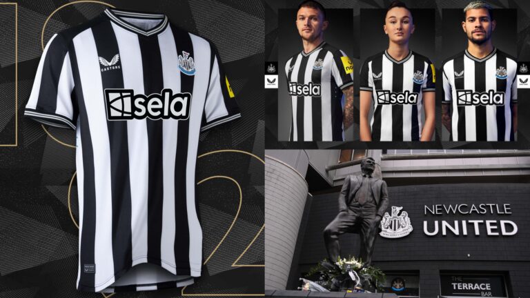 Newcastle United 2023/24 Kit, Home, Away and Third Jersey by Castore